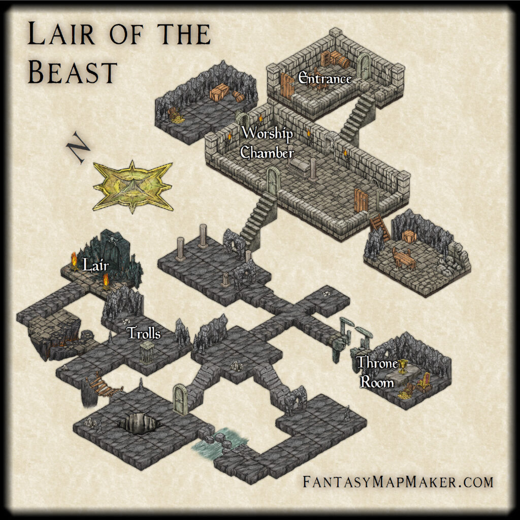 Fantasy Dungeon Map Isometric